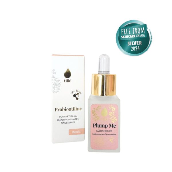 Plump Me probiootiline niisutav näoseerum hüaluroonhappe ja punase vetikaga, 15 ml - Image 2