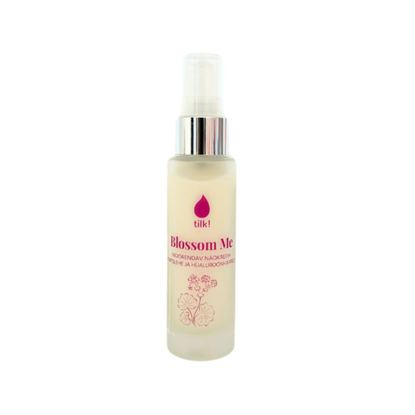 Blossom Me vananemisvastane näokreem naistepuna ja hüaluroonhappega, 50 ml